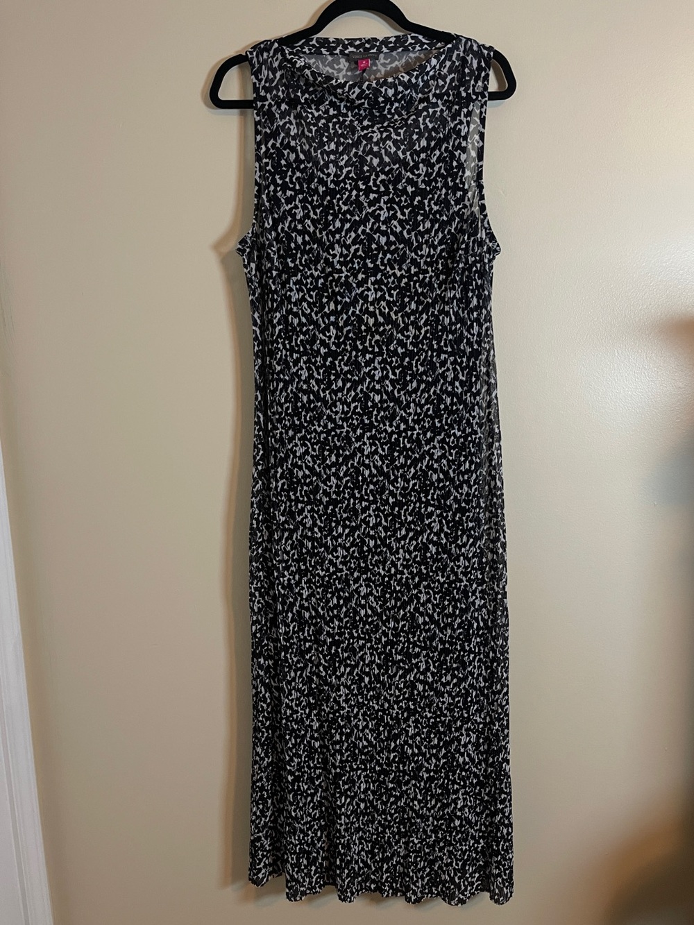 Vince Camuto Maxi Dress Womens 1X Black & White Sleeveless Flowy Chic Summer